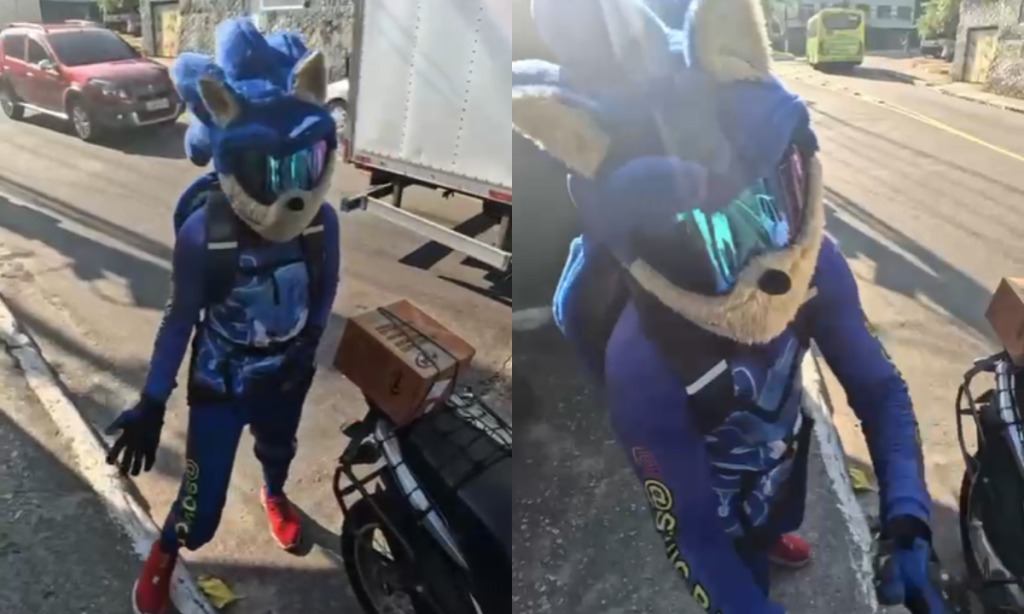 Motoboy “Sonic” é parado em blitz e chama atenção em Niterói