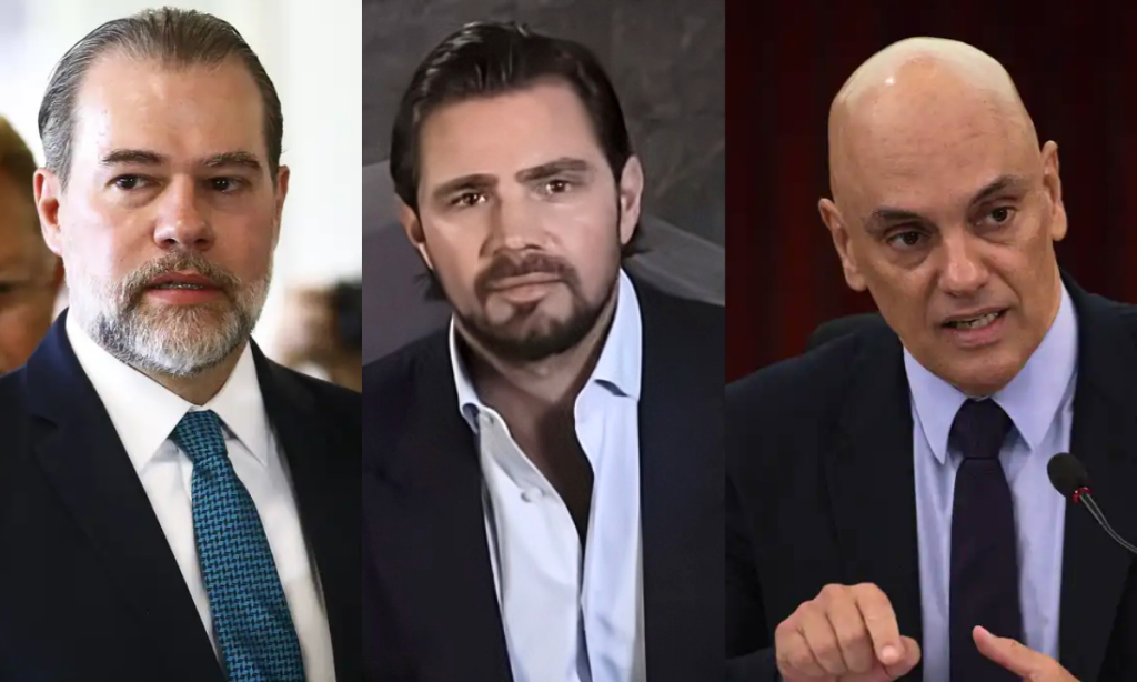 Da esquerda para a direita: ministro do STF Dais Toffoli, Banqueiro Daniel Vorcaro, e Ministro Alexandre de Moraes