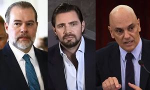 Da esquerda para a direita: ministro do STF Dais Toffoli, Banqueiro Daniel Vorcaro, e Ministro Alexandre de Moraes
