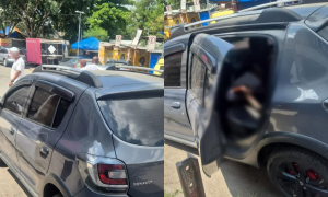 corpo dentro de carro