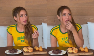 Shakira experimenta culinária brasileira