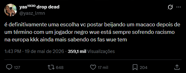 Comentários sobre Virginia Fonseca, no Twitter