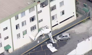 Imagens mostram interior de prédio após avião atingir edifício em BH