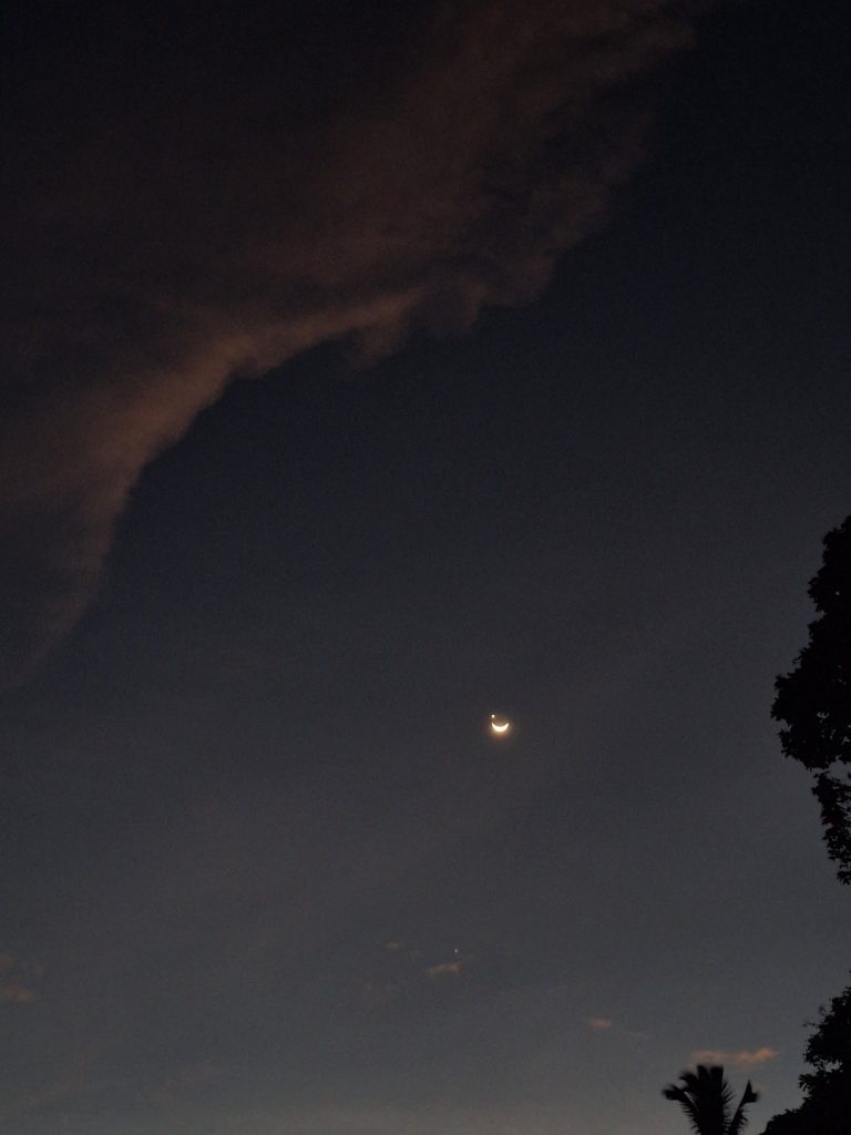 Fotos da Lua ao lado de Vênus