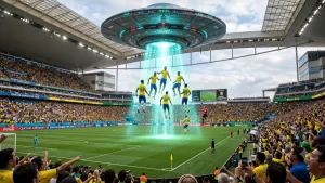 ETs abduzindo jogadores da Seleção Brasileira na Copa