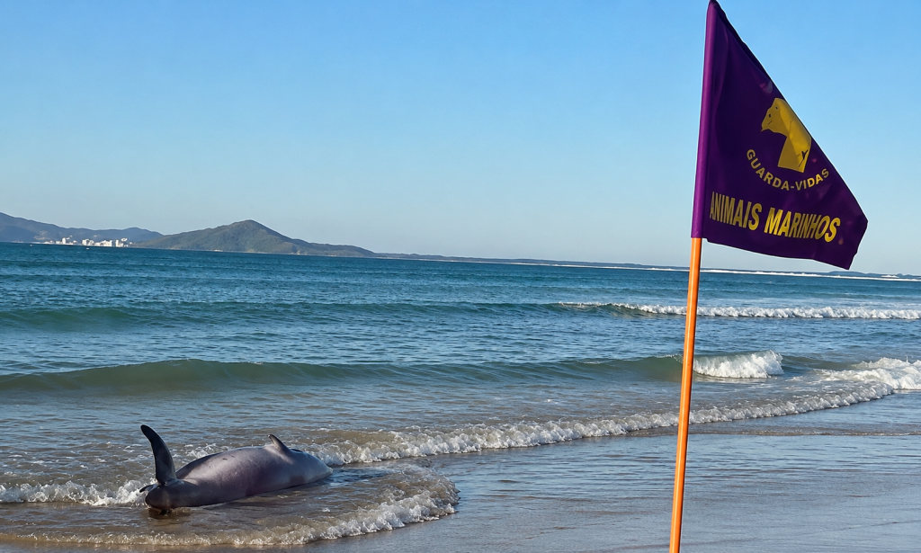 Cachalote-mirim encalha em praia de Cabo Frio