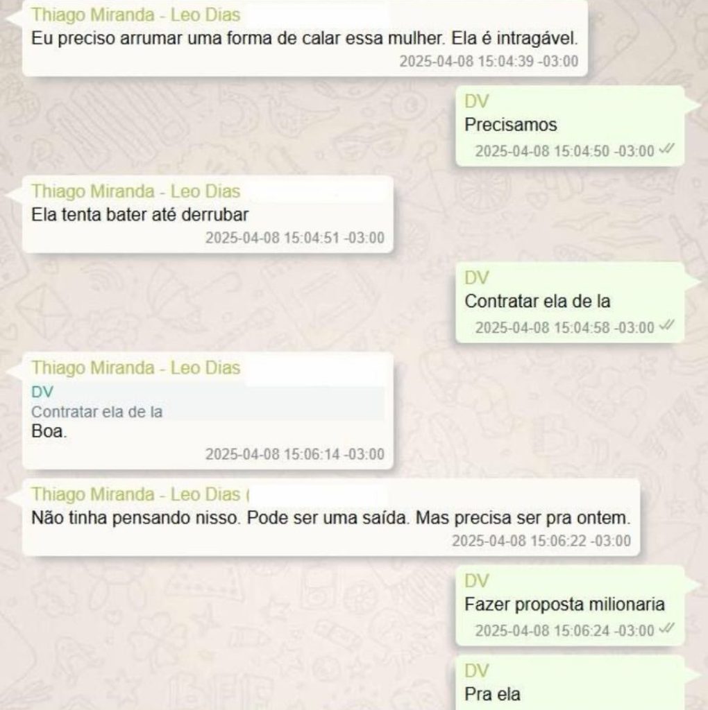 Trama de Vorcaro e Thiago Miranda para comprar Malu Gaspar