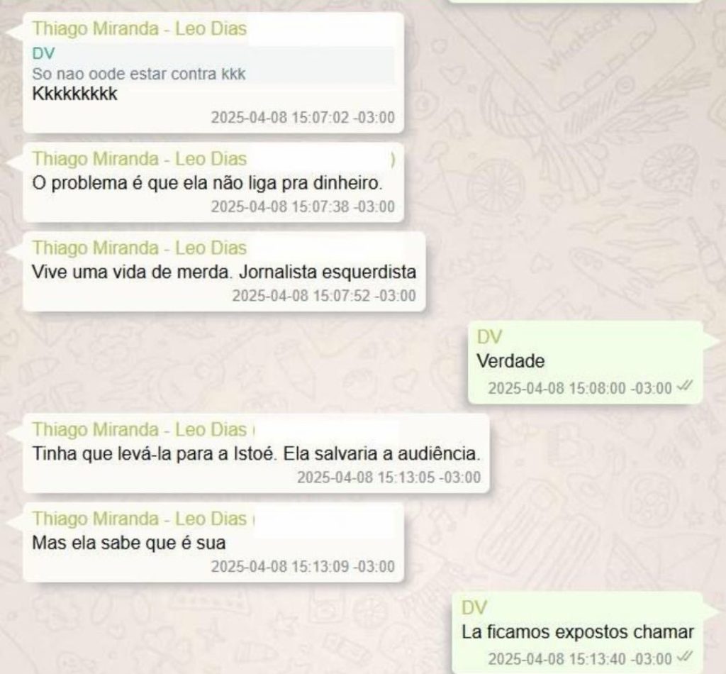 Trama de Vorcaro e Thiago Miranda para comprar Malu Gaspar