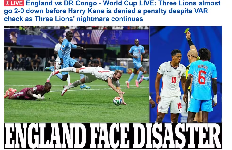 Harry Kane decide, Inglaterra vence RD Congo e segue viva na Copa do Mundo 25 Imprensa da Inglaterra criticou a postura da arbitragem durante o confronto.