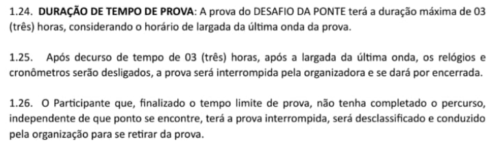 Corredores detonam Corrida da Ponte: frustração e hostilidade 25 Regulamento Corrida da Ponte.