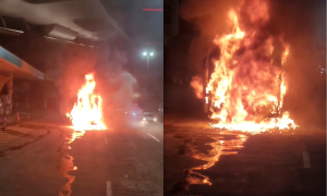 ônibus em chamas