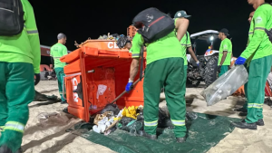 Clin encontra 7 toneladas de resíduos em praia de Niterói após Festival ID: Rio