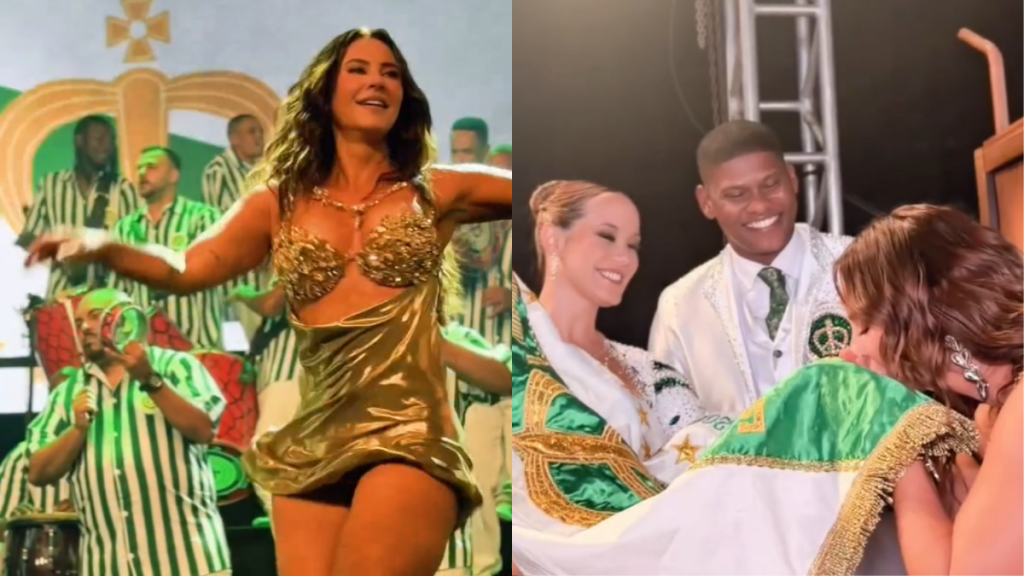 Paolla Oliveira é recebida com festa na Imperatriz Leopoldinense: 'Nossa rainha já chegou'