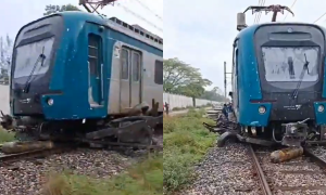 Acidente com trem na Baixada causa prejuízo de mais de R$ 1 milhão e afeta mil passageiros