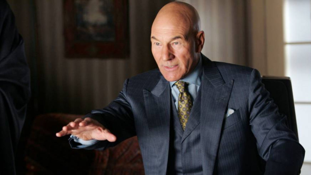 Patrick Steward como Professor X.